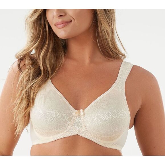 Breezies Women's Bra Sz 40D Wild Rose Lace Seamless Underwire Tan/Beige A260366 - Picture 1 of 4